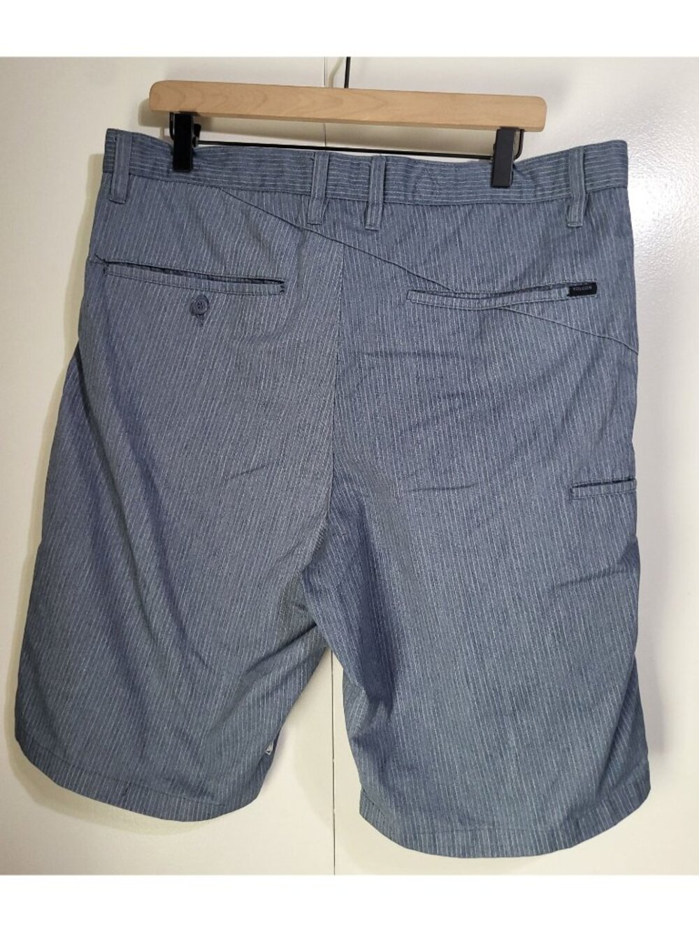 VOLCOM Frickin Stripe Chino Shorts Men SZ 36 Corpo Class y2k grunge skater blue - Picture 2 of 11